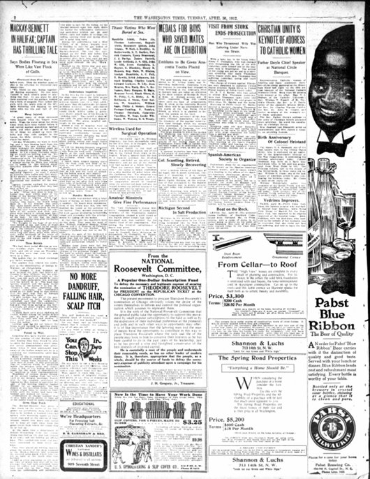The Washington Times du 30/04/1912